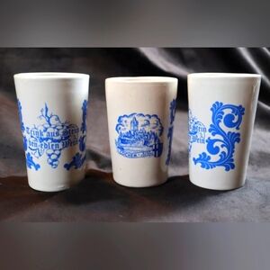 Vintage 3 German Burg Cochem "Trink aus Stein den edlen Wein" Stoneware Cups